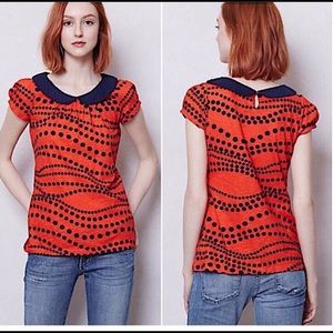 Anthropologie Shirt | Postmark Polka Dot Top